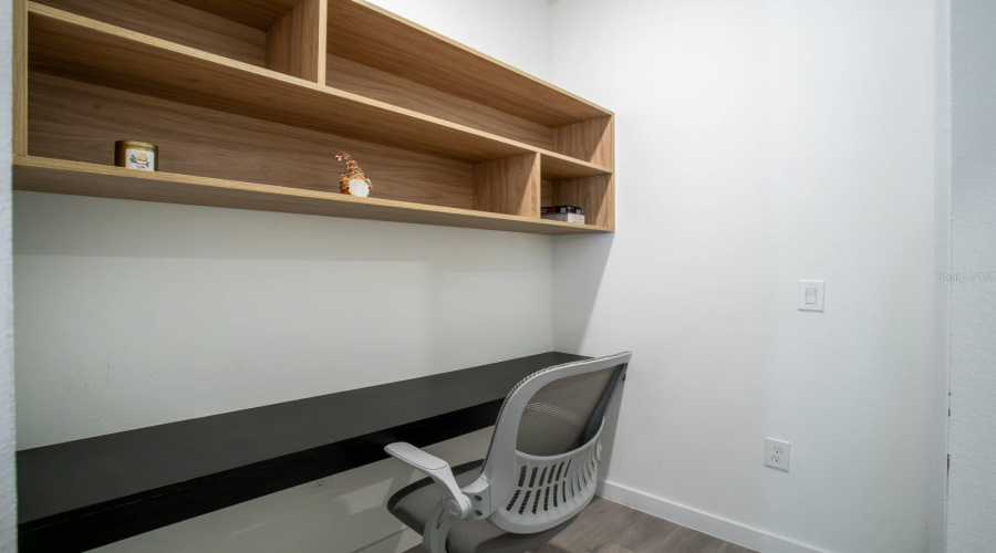 built-in office area
