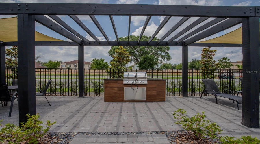 grilling area by pool