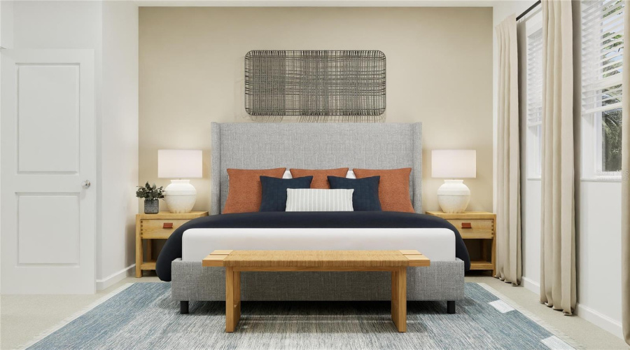 Virtually staged. Main bedroom suite