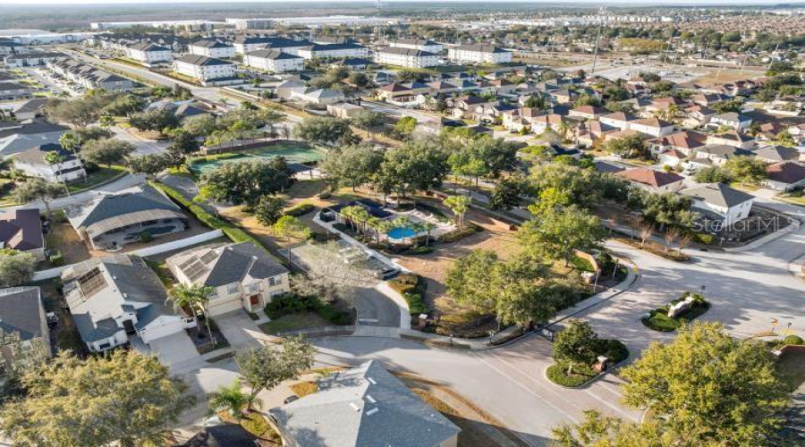 Aerial Community pool area.