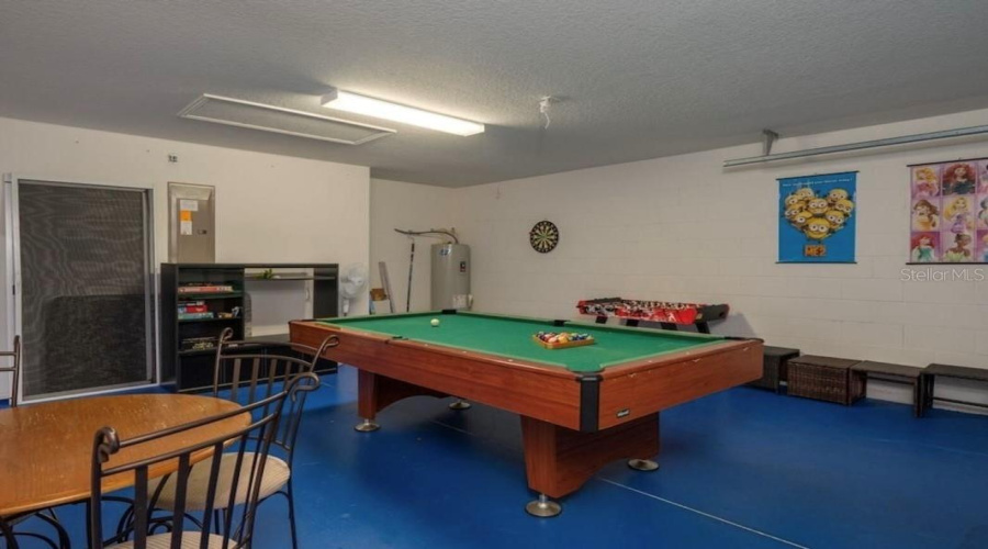 Garage used as a games room