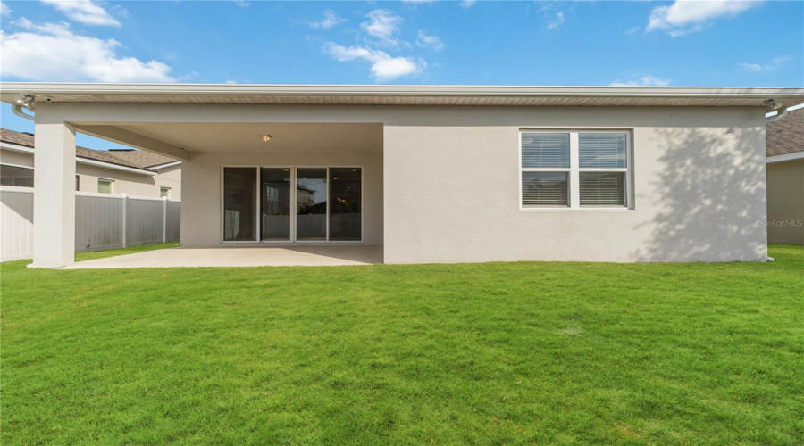 Exterior rear view with virtual grass