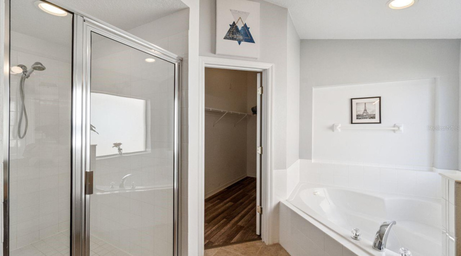 Primary Bath with large walk in closet