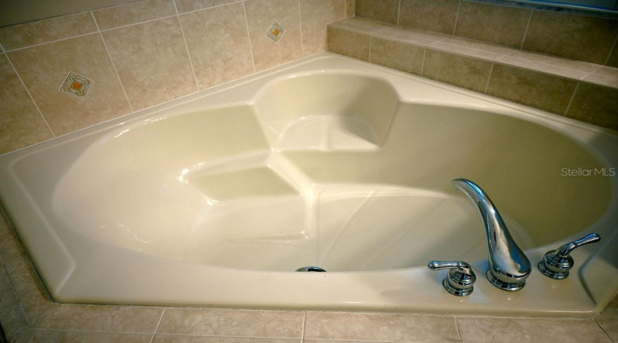 Garden tub in the primary bathroom awaits you for a nice bubble bath after a long day!