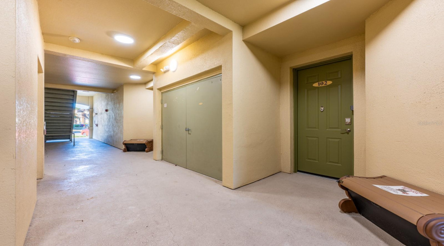 Covered front entry.