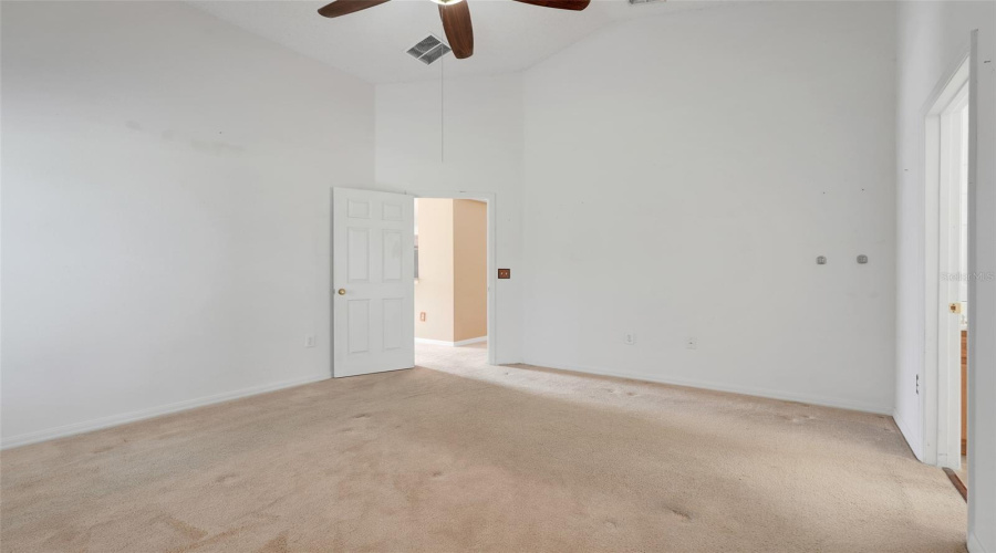 All carpeted areas in the home have been replaced with laminate flooring.