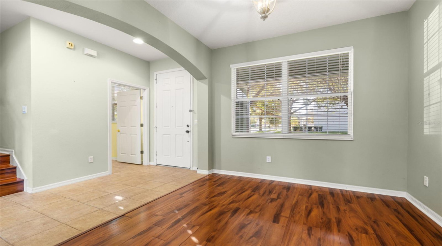Dining area looking towards Half Bath and stairs.