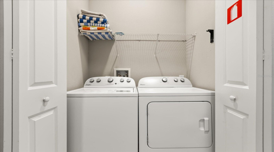 Upstairs Laundry area w/ full-size washer & dryer