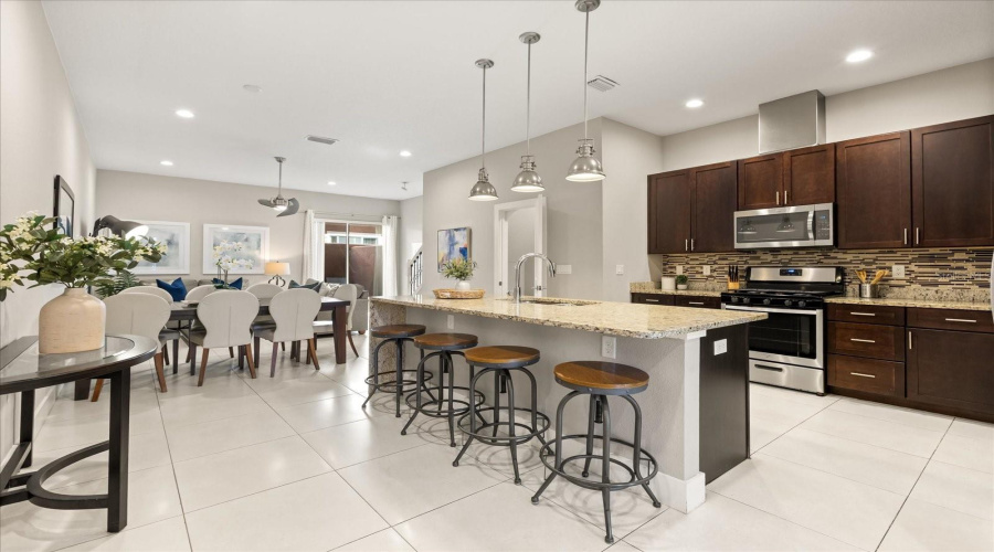 Kitchen, Dining, & Living Area