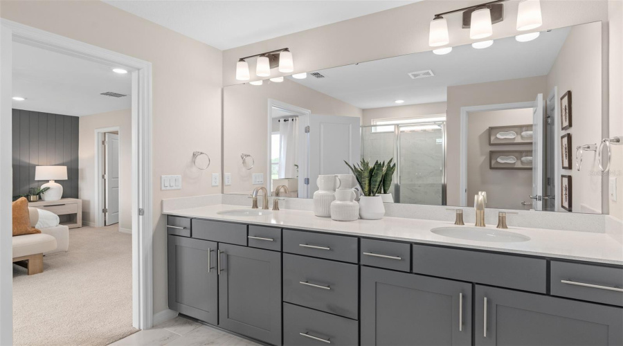 Model Home Design Only. Pictures and furnishings are for illustrative purposes only. Elevations, colors and options may vary. Furniture is for model home staging only.