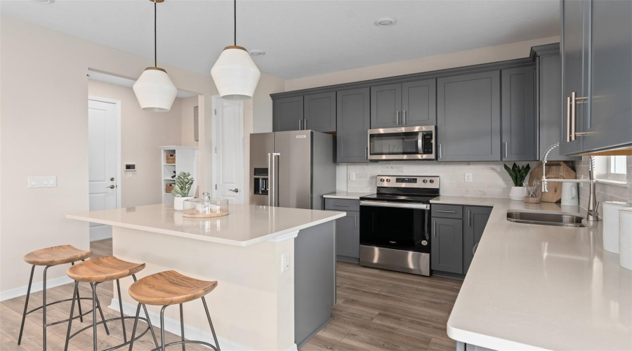 Model Home Design Only. Pictures and furnishings are for illustrative purposes only. Elevations, colors and options may vary. Furniture is for model home staging only.