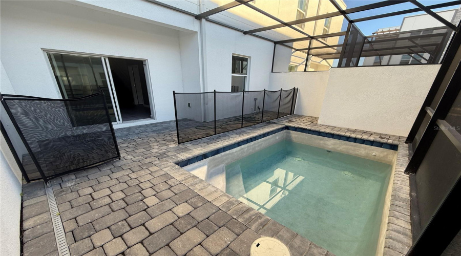 Enclosed patio and pool
