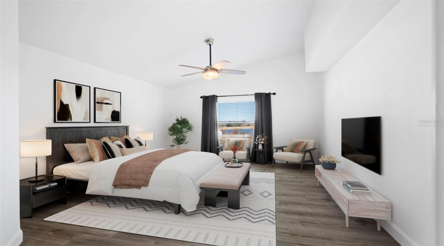 Virtually Staged Primary Suite