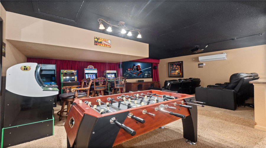 converted game/movie room