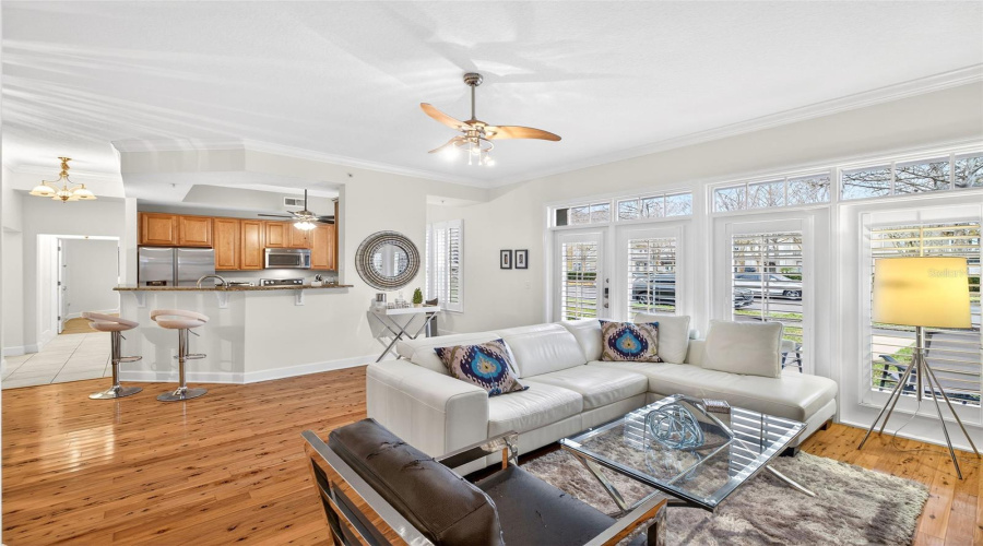 View from Living Room to Kitchen