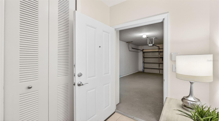 Garage entrance into condo- 1 car