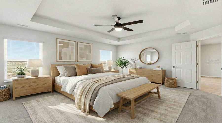 Virtually Staged Primary Suite