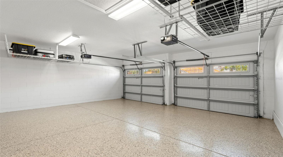 New epoxy coated garage floor