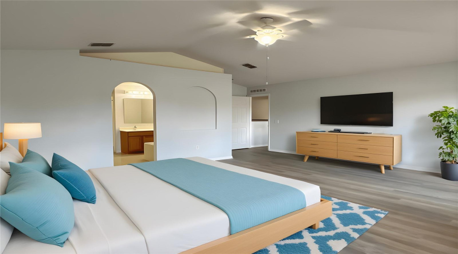 Virtually staged Master-suite view 3