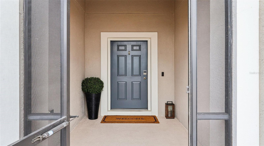 Closed entrance to welcome you home