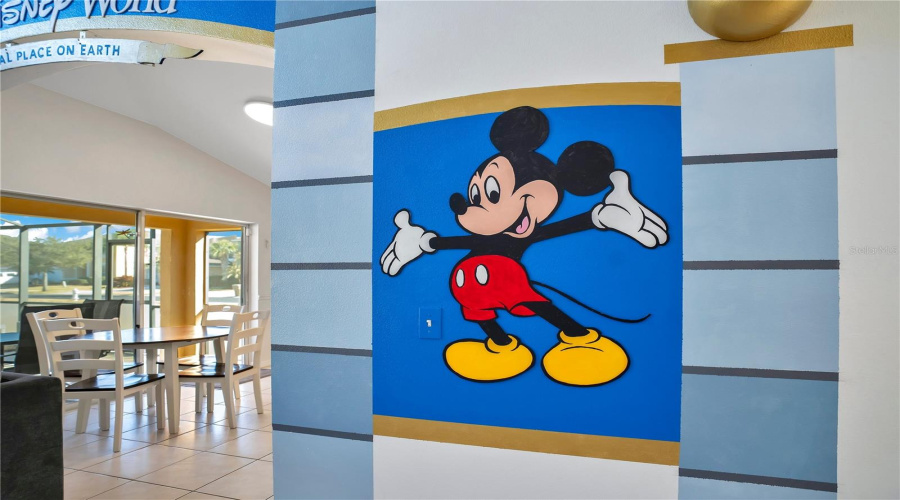 Living Room With View of Breakfast Nook