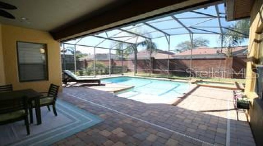 Pool and covered patio area