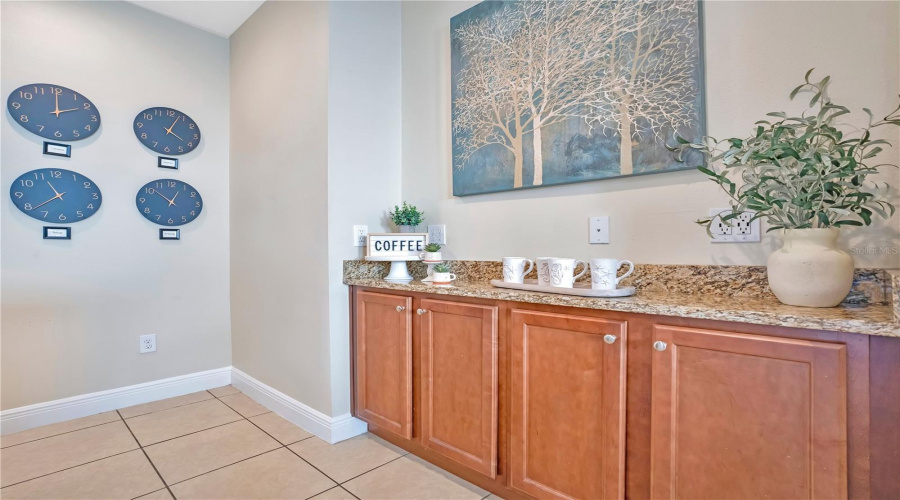 Dedicated coffee bar area - ideal for starting the day before heading to the parks