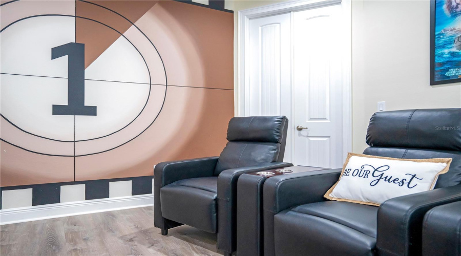 Comfortable recliner seating creates a true cinematic experience at home