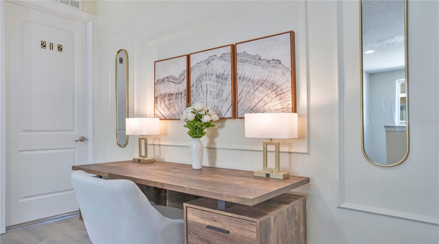 Dedicated work-from-home station ideal for extended stays