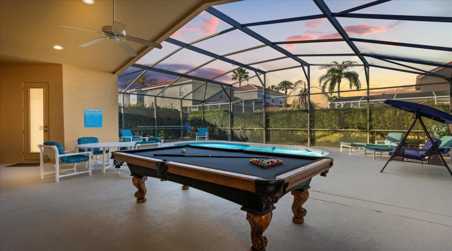Beautiful covered Lanai and pool area
