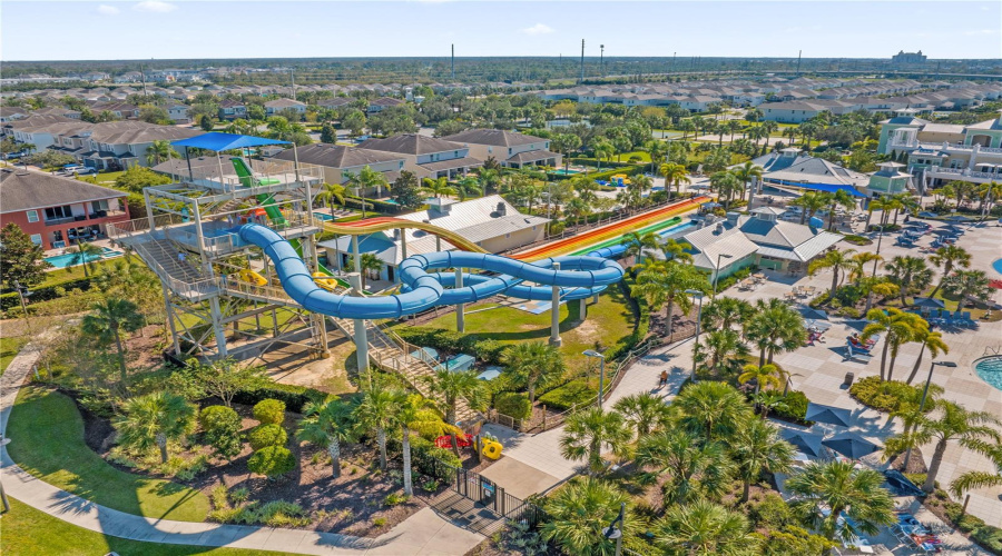 Enjoy vacation style living with resort pool and water park