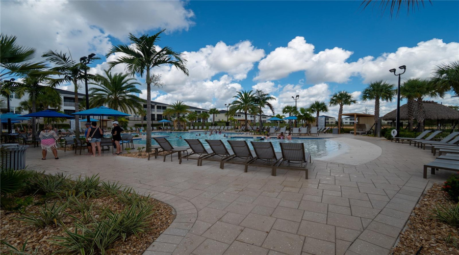 The Island pool has a beach entry