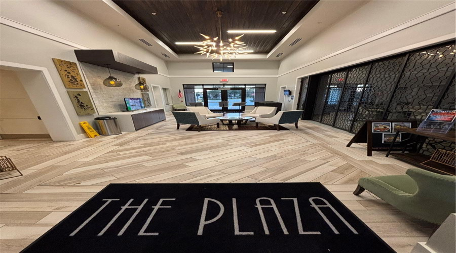 Main entryway of The Plaza resident only clubhouse