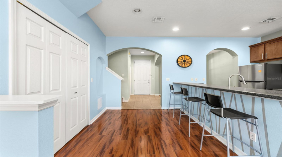 View from Living Room area towards the Front Door of the Home.