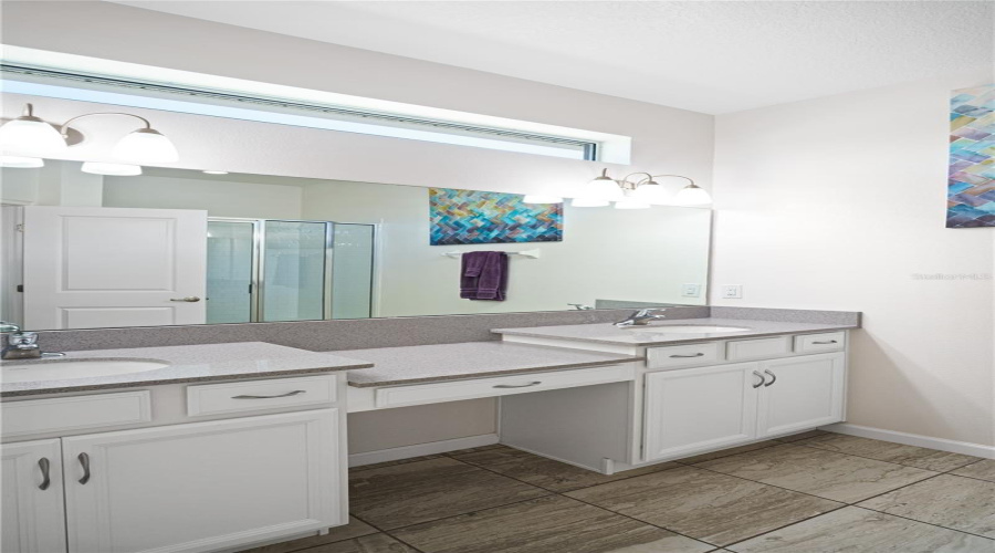 Primary bathroom; granite counters