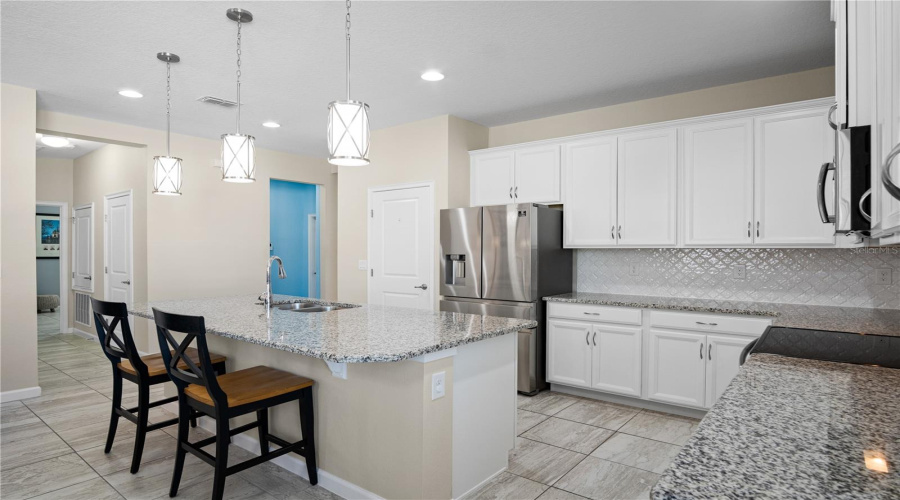 Granite countertops and island