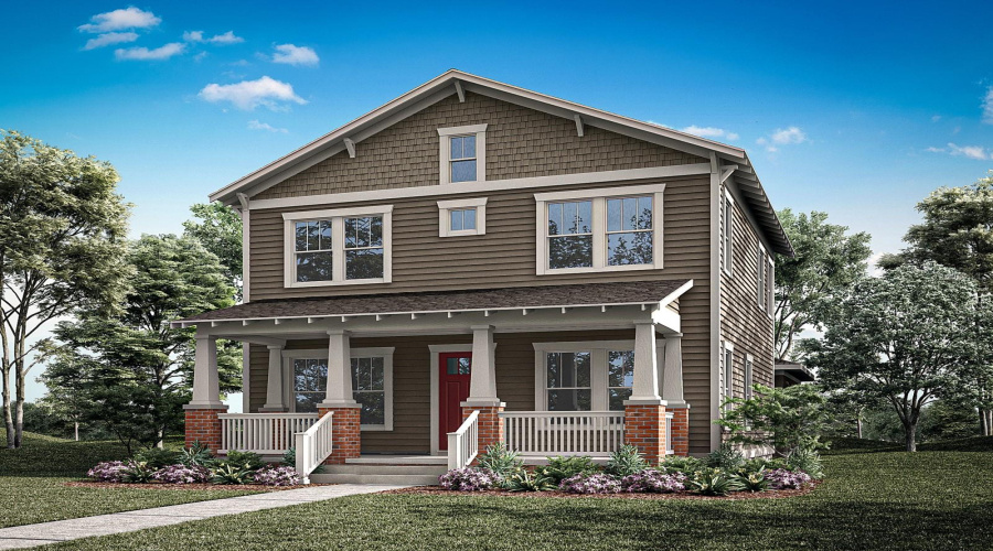 Island Village - Hatteras Floorplan - Craftsman Elevation - Architect's Rendering