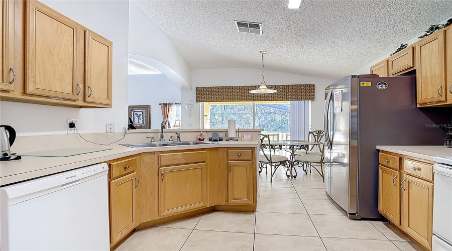 Kitchen overlooking breakfast nook