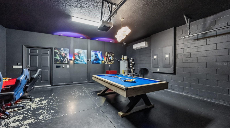 Converted garage/game room