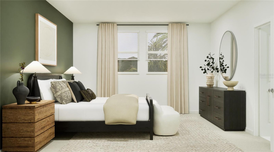 Virtually staged. Main bedroom suite