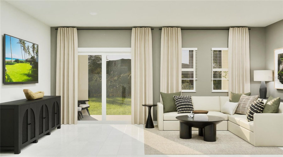 Virtually staged. Great room