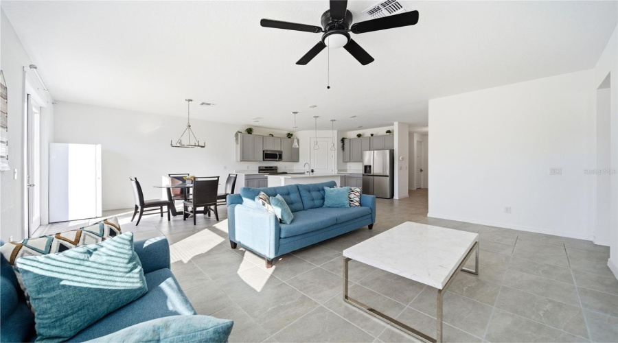Living Room leading to Kitchen and Nook