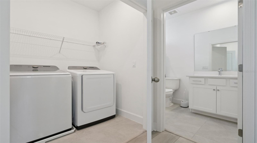 Garage Apartment Laundry and Bathroom