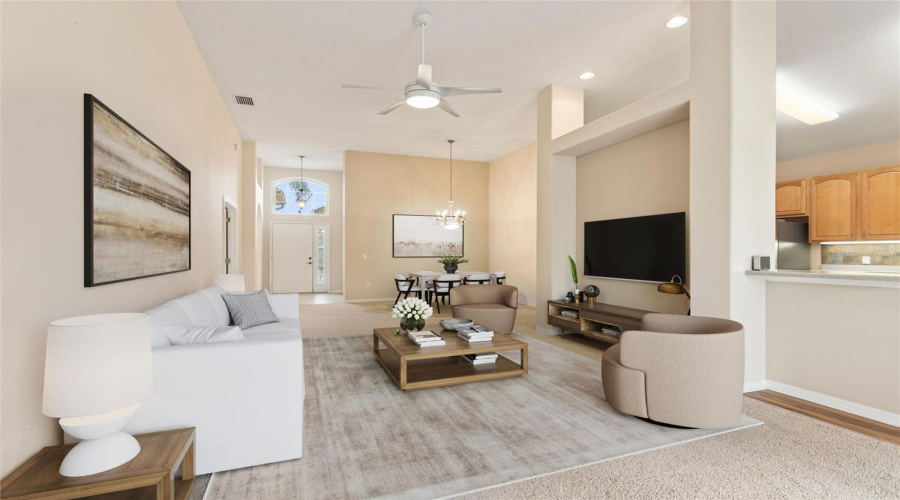 Virtually staged Great room