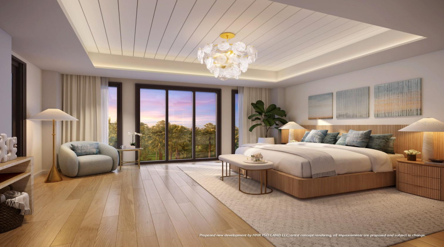 Artist Rendering. Spacious Primary suite with balcony access.