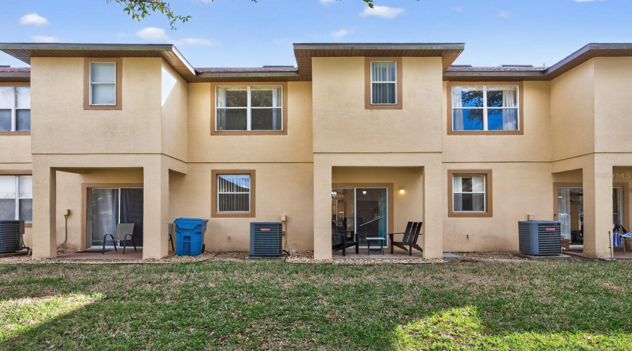 Green space behind the home.