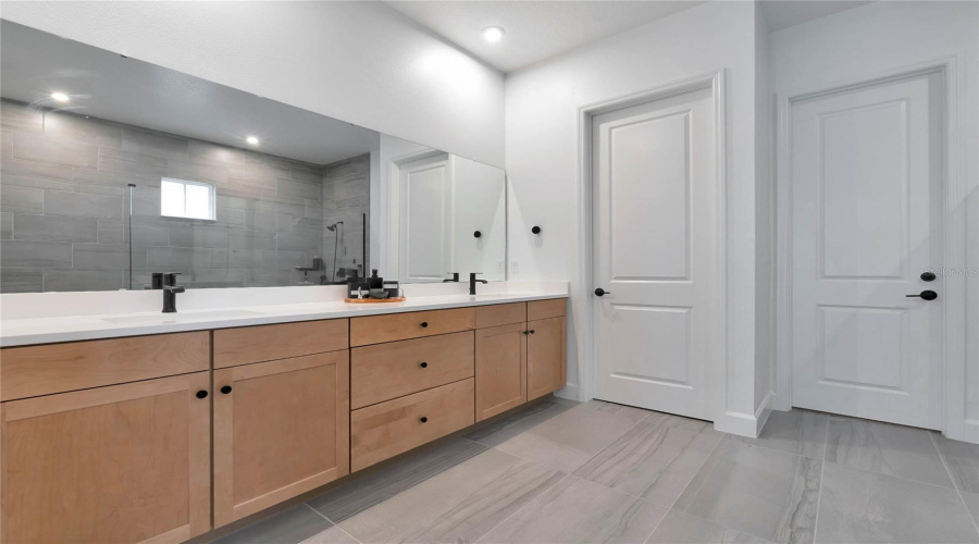 Extra spacious master bathroom.