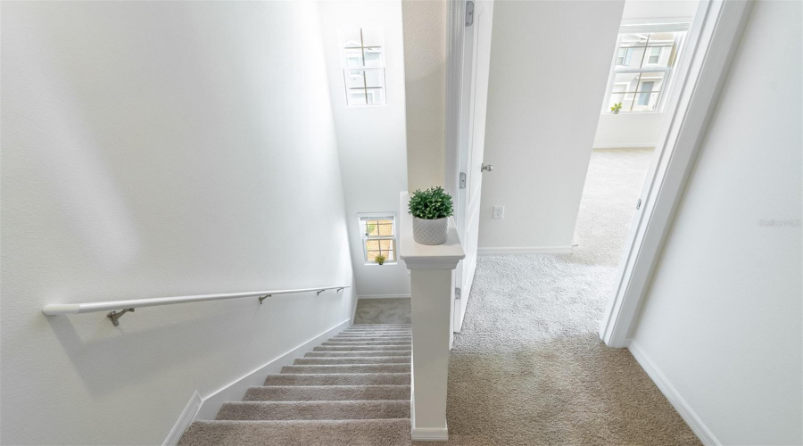 View from top of stairs