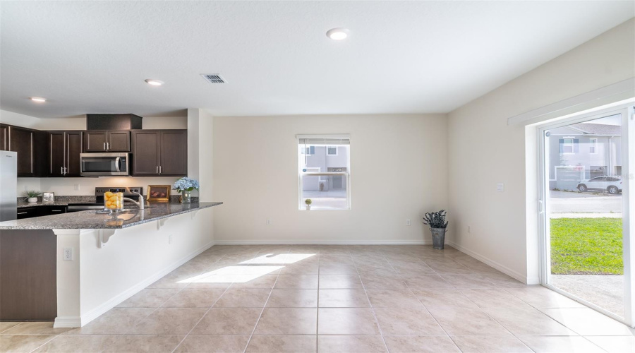 Sliding glass door to exterior