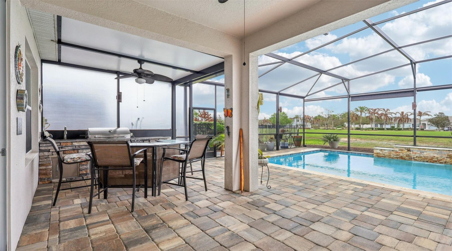 Extended Lanai with Outdoor Kitchen for entertaining.